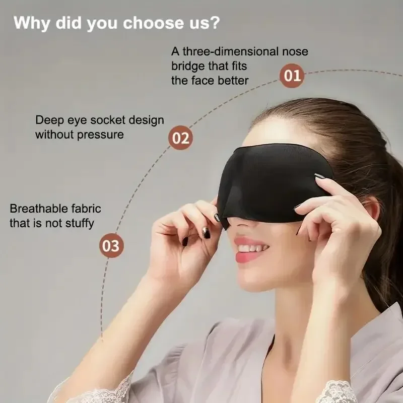 3D Stereoscopic Sleep Eye Mask, Sleep Magic Memory Sponge Black Shading Breathable Eye Protection 2
