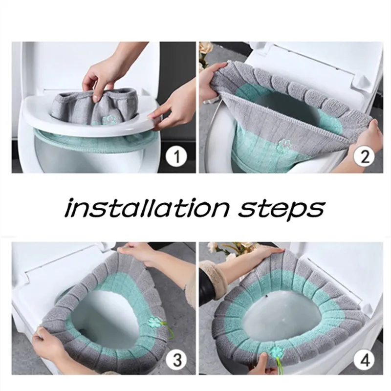 Universal Soft Warm Washable Toilet Seat Cover Mat Set for Home Decor Closestool Mat Seat Case Toilet Lid Cover Accessories toilet seat cover toilet seat accessories