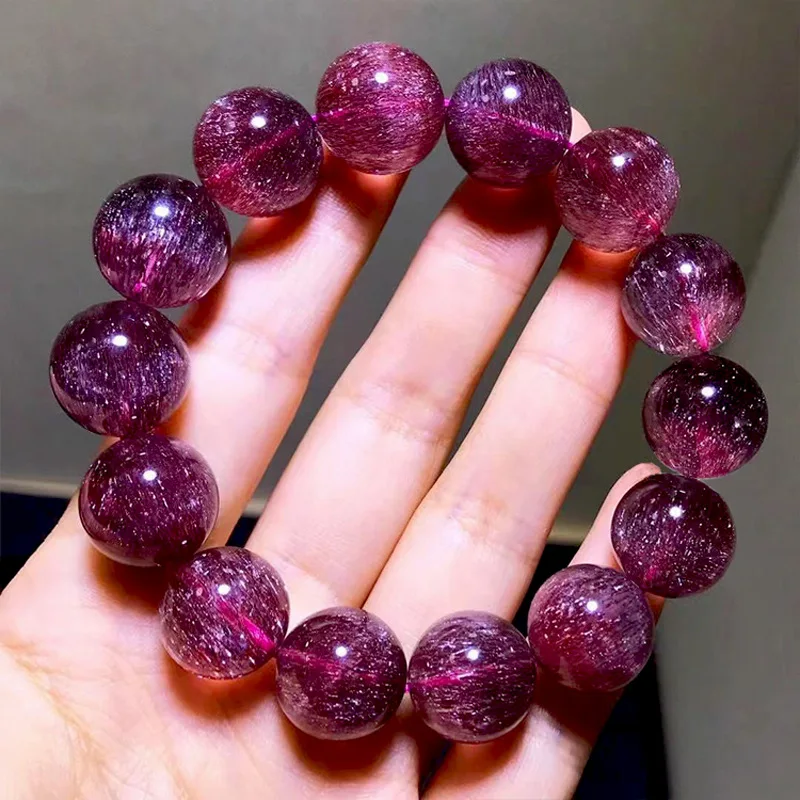 Natural red, black, and purple super seven color bracelets with top-notch crystal scattered beads are worth collecting