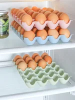 2pcs 24 Grid Egg Storage Box Refrigerator Crisper Storage Container Stackable Plastic Egg Tray Holder Kitchen Food Organizer 2