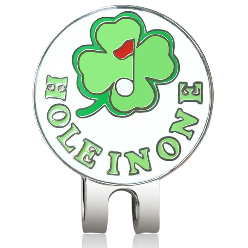 Lucky Clover Golf Ball Mark with Magnetic Golf Hat Clip Green Four Leaf Clover Marker Training Aids For Boys Girl Kids Gift