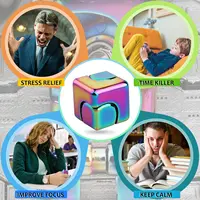 Alloy Cube Spinner Fingertip Gyroscope Fidget Anti Stress Toys Adult Office Home Travel Portable Stress Relief Toys Xmas Gifts 6