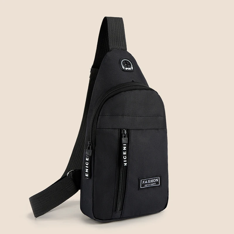 1 men's chest bag crossbody bag with adjustable shoulder straps, zipper closure, and multiple pockets - soft shell casual bag su