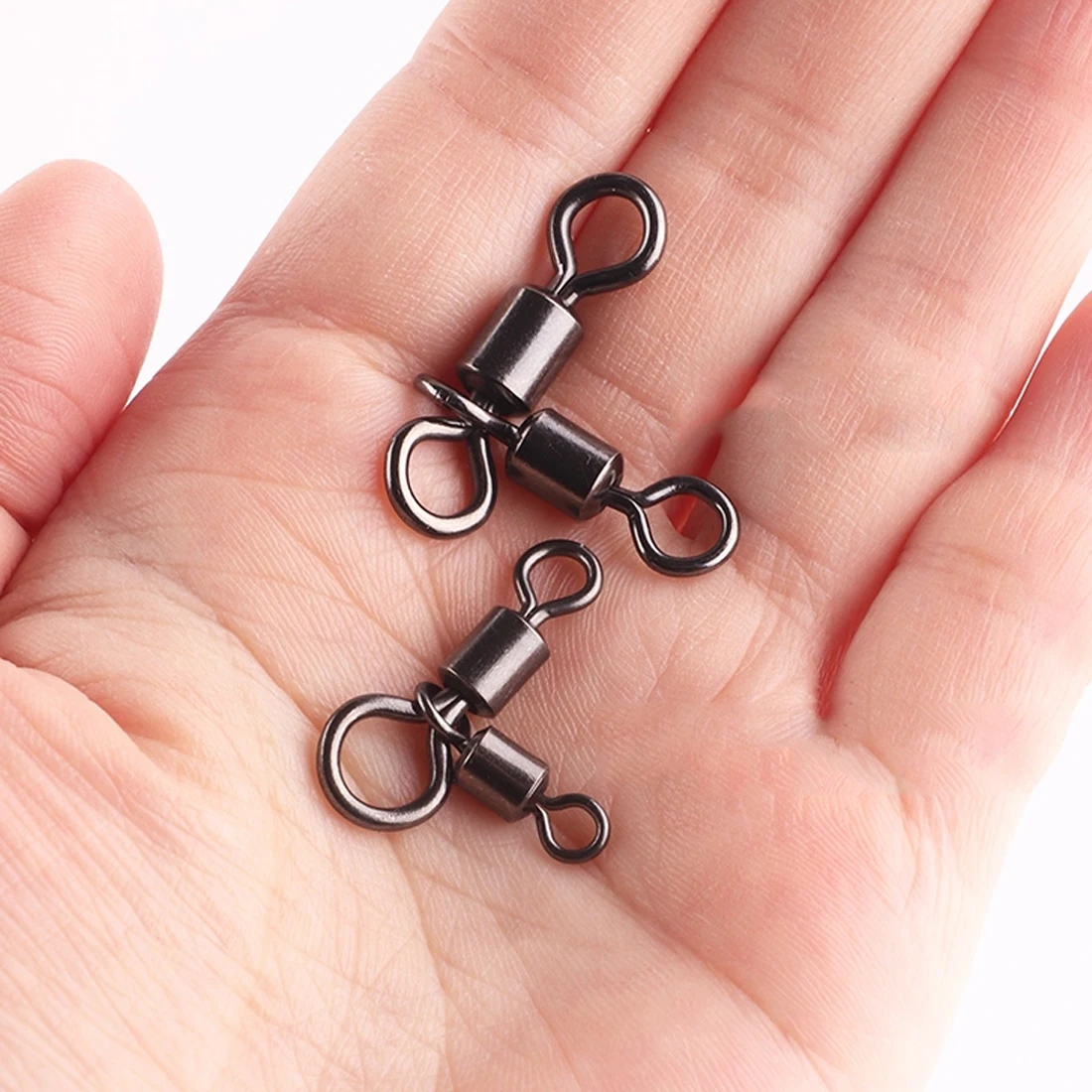 Three way swivels FishTrip triangle joint rolling connector catfish fishing accessories for bottom bouncing