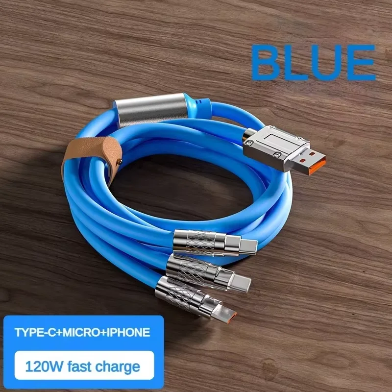 ตัวเลือกสินค้า สายชาร์จเร็ว 3 หัว 120W ชาร์จได้ทุกแบรนด์