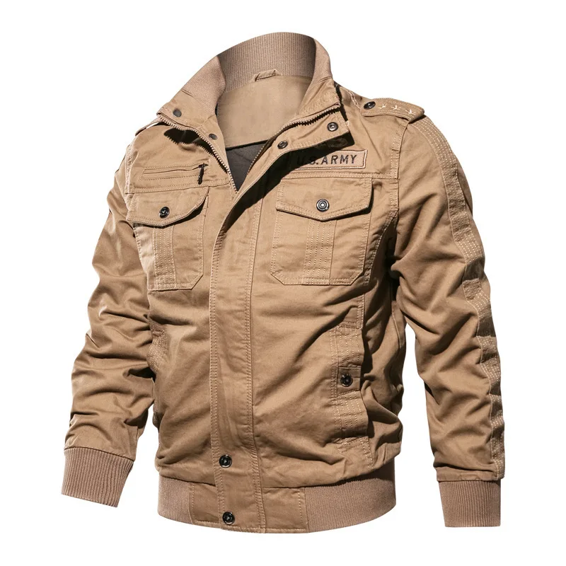

Cotton Plus Size Military Jacket Men Spring Autumn Casual Multi-pocket Pilot Jackets Male Army Bomber Mens Jackets M-6XL