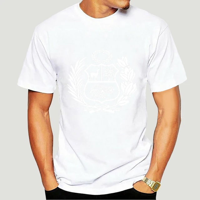 Men tshirt Short sleeve Peru T Shirt Peruvian Coat of Arms White Slim Fit T  Shirt tee tops Women t-shirt-0531D - AliExpress