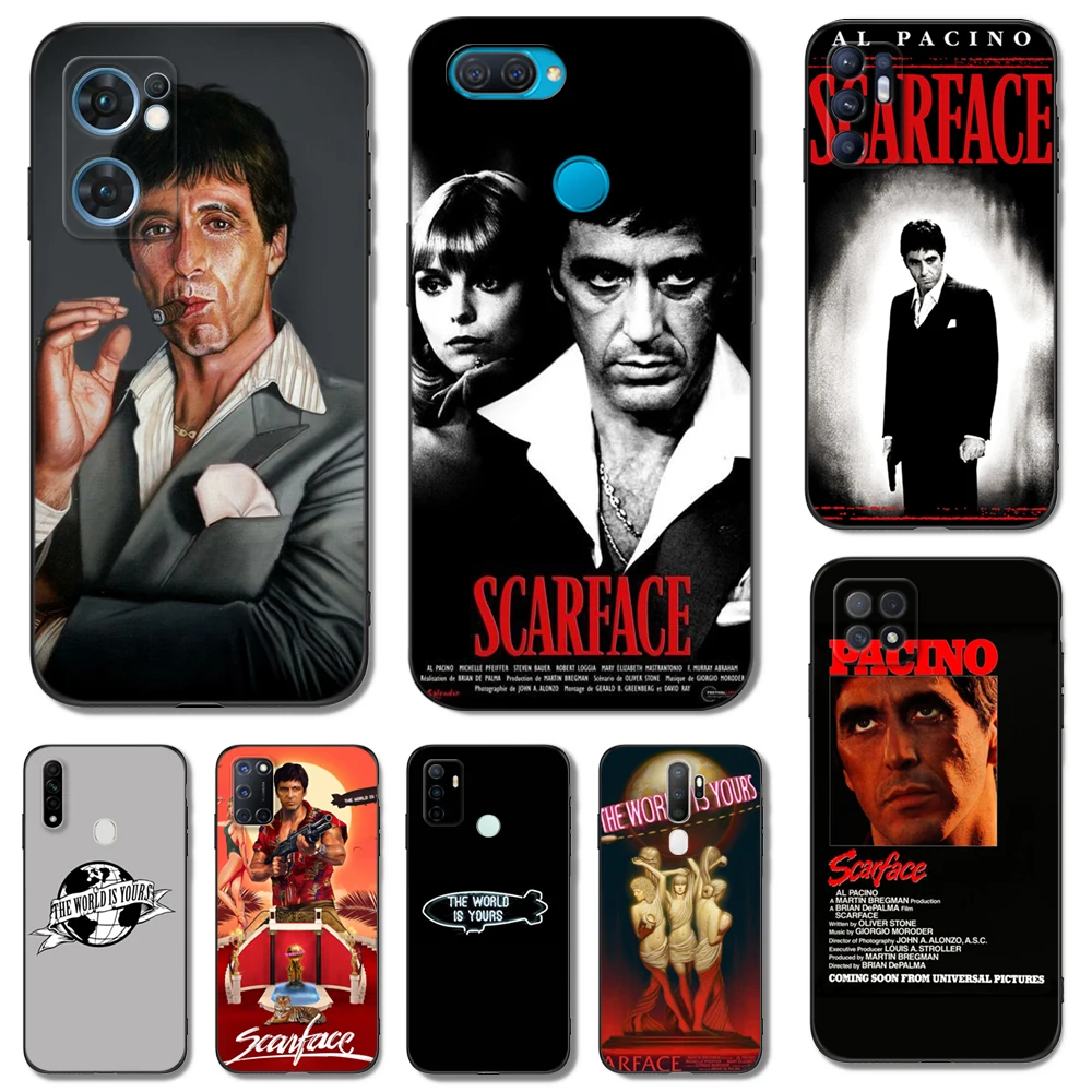 Черный чехол ТПУ для OPPO Reno 7 7Z 8 Lite 4G 5G PRO F11 F17 F15 F19 F19S F21 Scarface 1983 Al Pacino