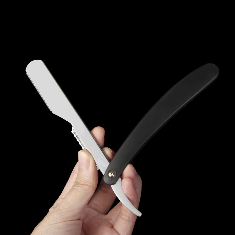 Manual Folding Shaver Portable Beard And Hair Trimmer Stainless Steel Straight Edge Razor Barber Shop Eyebrow Trimming Knife