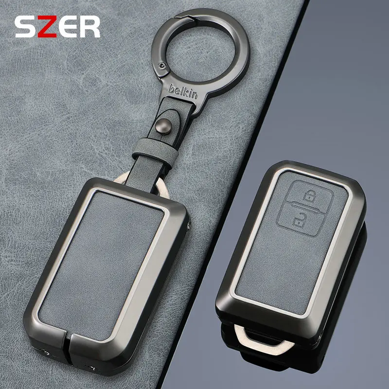 Metal-Leather-Car-Remote-Key-Case-Cover-Shell-For-Suzuki-Ertiga-Swift ...