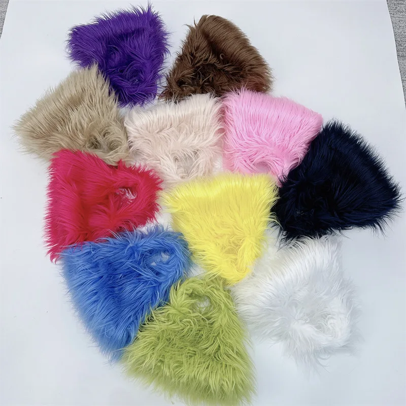 Fashion Faux Fur Women Shoulder Bags Y2K Korean Fashion Plush Handbags Luxury Tote Soft Warm Winter Hairy Purse shoulder bag