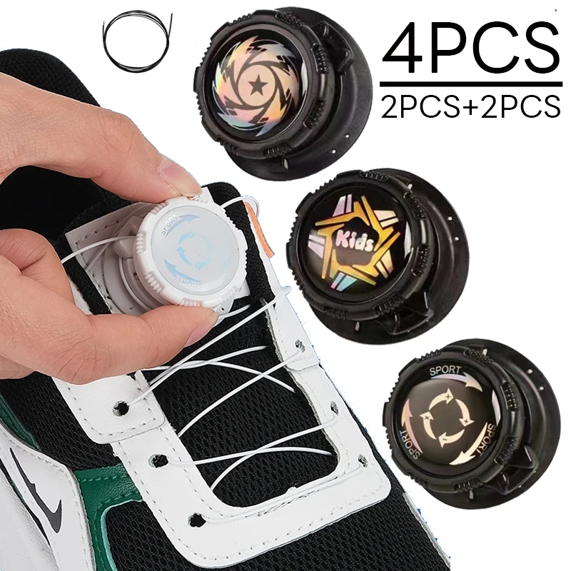 

1pair Metal Wire Swivel Automatic Buckle Rope Sneaker ShoeLaces for Kids/Adult No Tie Shoe Laces Quick Lock Shoestrings Sneakers