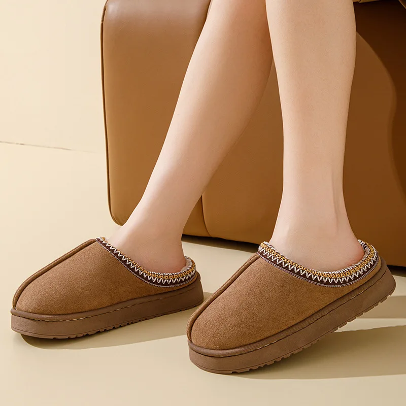 Winter Bohemian Style Indoor Fluffy Slippers with Anti-Slip and Warm Design for Comfortable Feet indoor slippers