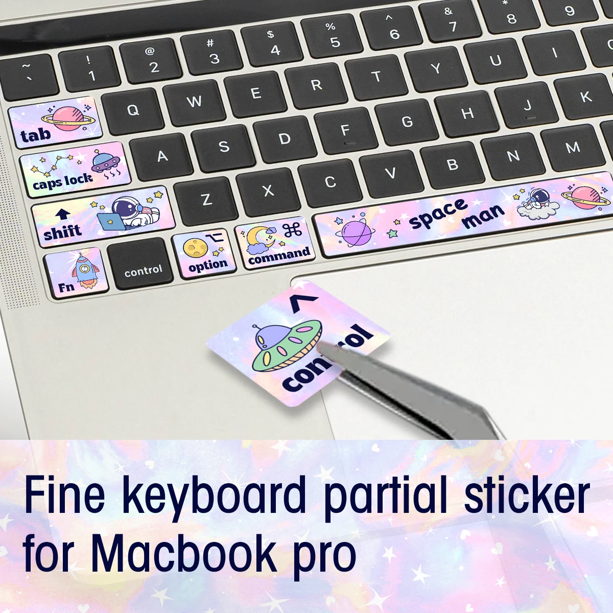 Cute Cartoon Planet Astronaut Adhesive Vinyl Stickers 1PCS For Macbook pro13.3&rsquo; Keyboard