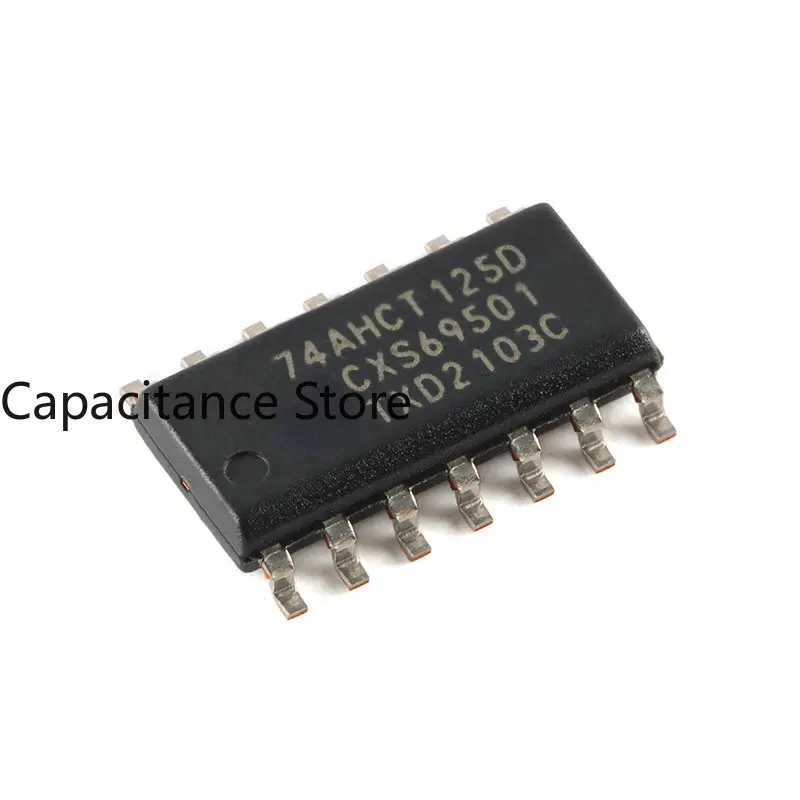 

10 шт. оригинальный подлинный 74AHCT125D, 118 SOIC-14 четырехканальный Буфер/линейный драйвер; Тристат