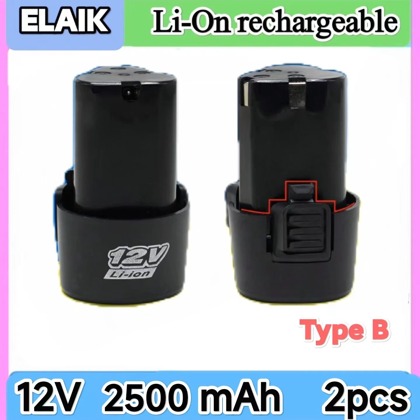 

NEW Universal 12V 2500mAh Battery Rechargeable Lithium-Ion for Electric Screwdriver Pistol Drill Mini Angle Grinder Tool