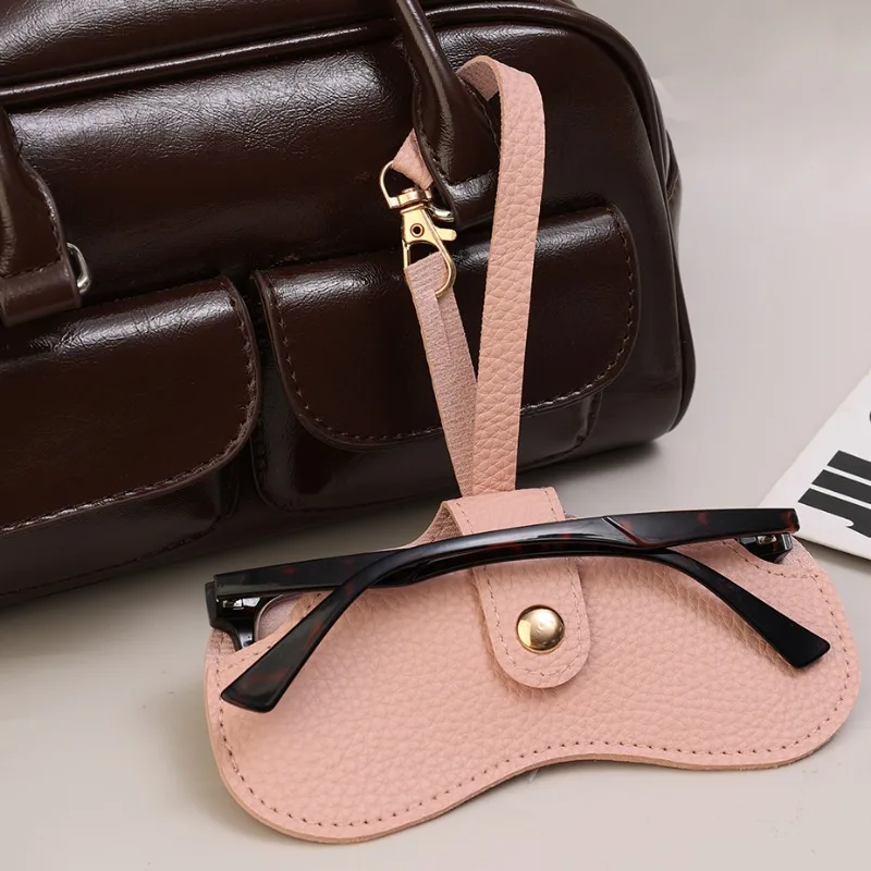 Lightweight Glasses Storage Bag Scratch Resistant Leather Eyeglasses Case Hanging Spectacles Bags Portable Sturdy Eyewear Cases