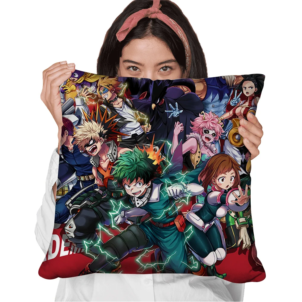 

HX My Hero Academia Pillow Case 3D Graphic Cartoon Anime Role Cover Cushion Fashion Funny Pillowcases Gifts For Boys Girls