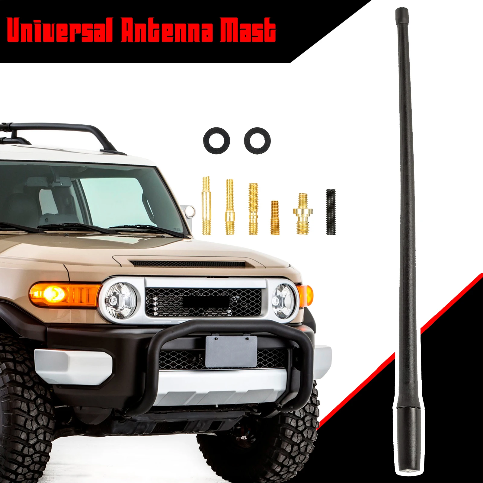 

13in AM FM Radio Antenna Mast for Jeep Wrangler JK JL 2007 2008 2009 2010 2011 2012 2013 2014 2015 2016 2017 2018 Rugged Ridge