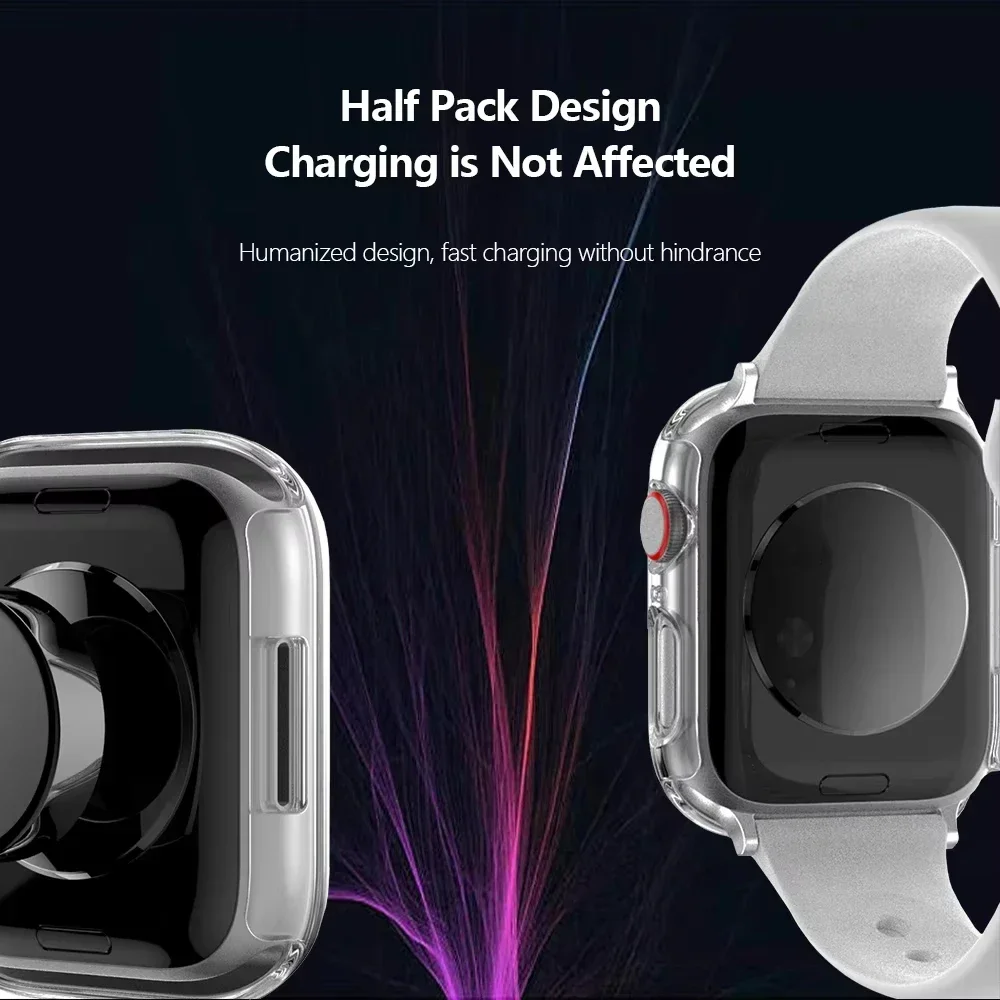 Durable Glass Screen Protector & Protective Bumper Case for Apple Watch Accessories