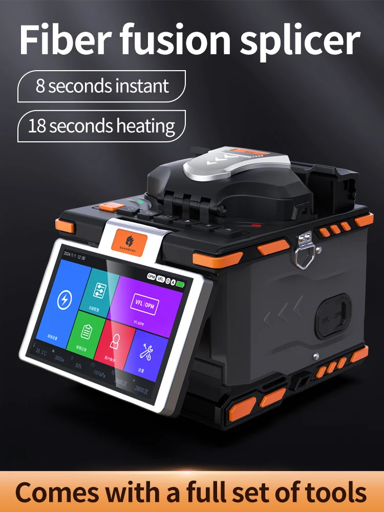M5 Optical Fiber Fusion Splicer, FTTH Fiber Optic Splicing Machine, Support Multiple Languages