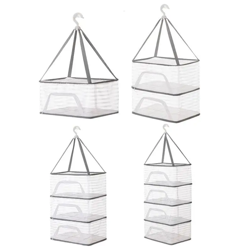

Clothing Drying Rack 3 Tier Portable Mesh Clothes Hanging Dryer Folded Herb Rack for Buds Fruits Hydroponics Flowers Vegetables
