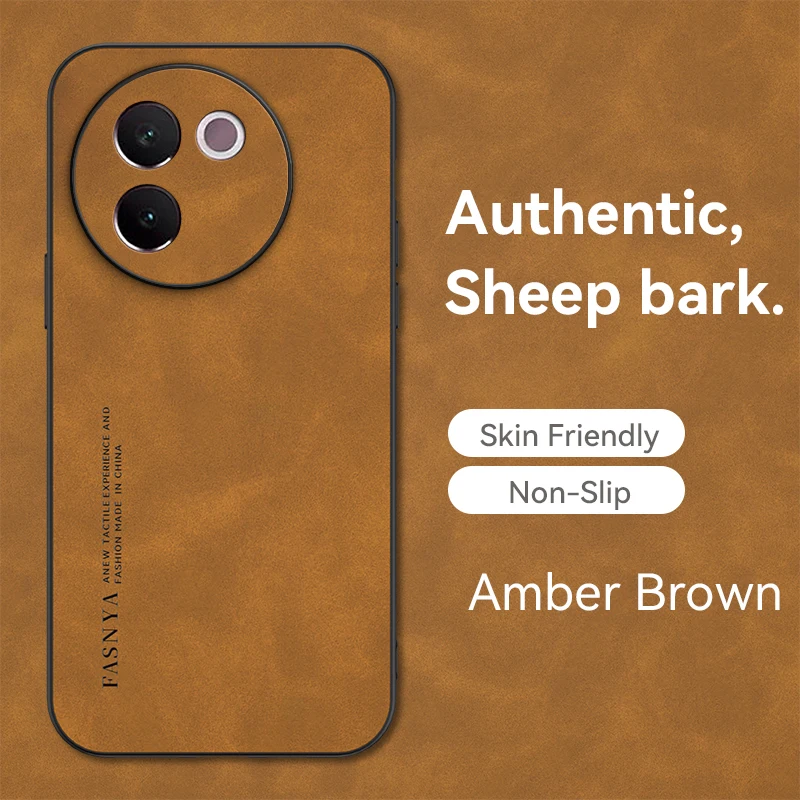 Luxurious Frosted Leather Phone Case with Silicone Protection and Heat Dissipation