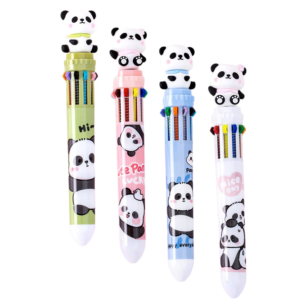 

4 Pcs 10 Color Ballpoint Pen Multi Gifts for The Office Cute Portable Multicolor