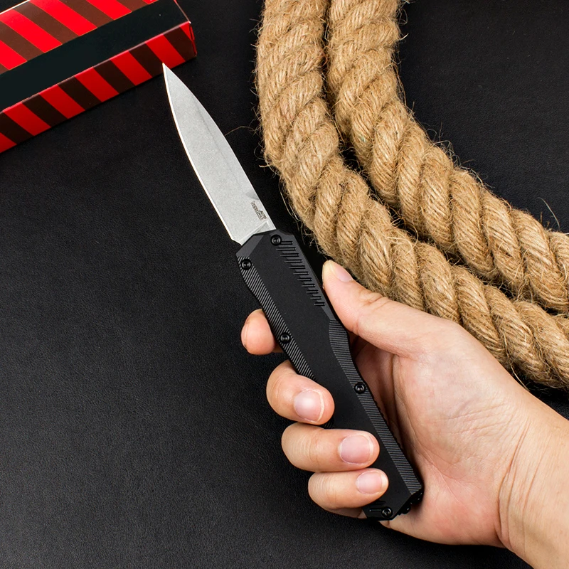 

Hot Livewire 9000 OTF AU.TO Knife 440C Full / Serrated Blade Zinc Alloy Handle Survival Outdoor Hunting Knives Camping Tools