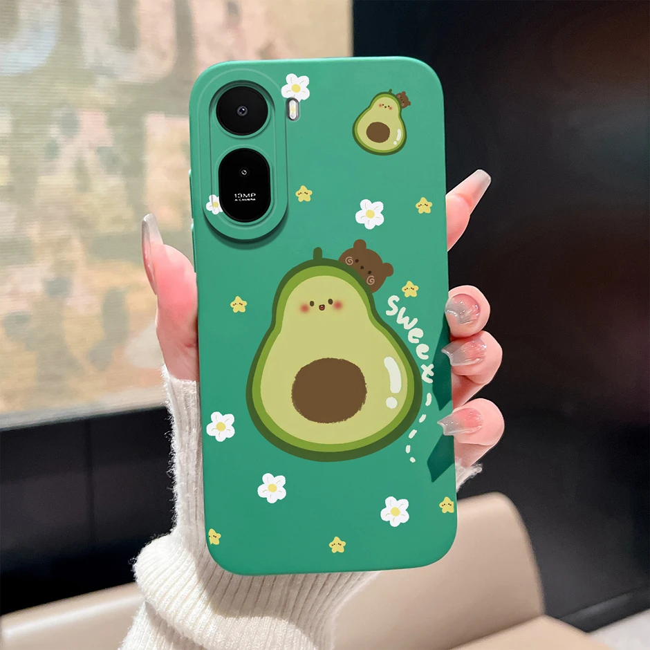 Cartoon Avocado Panda Antifouling Protective Phone Case Cover