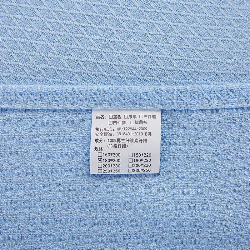 100% Bamboo Fiber Air Condition Quilt Thin Diamond Grid Lightweight Breathable Summer Blanket Soft Skin-friendly Summer Duvet 5