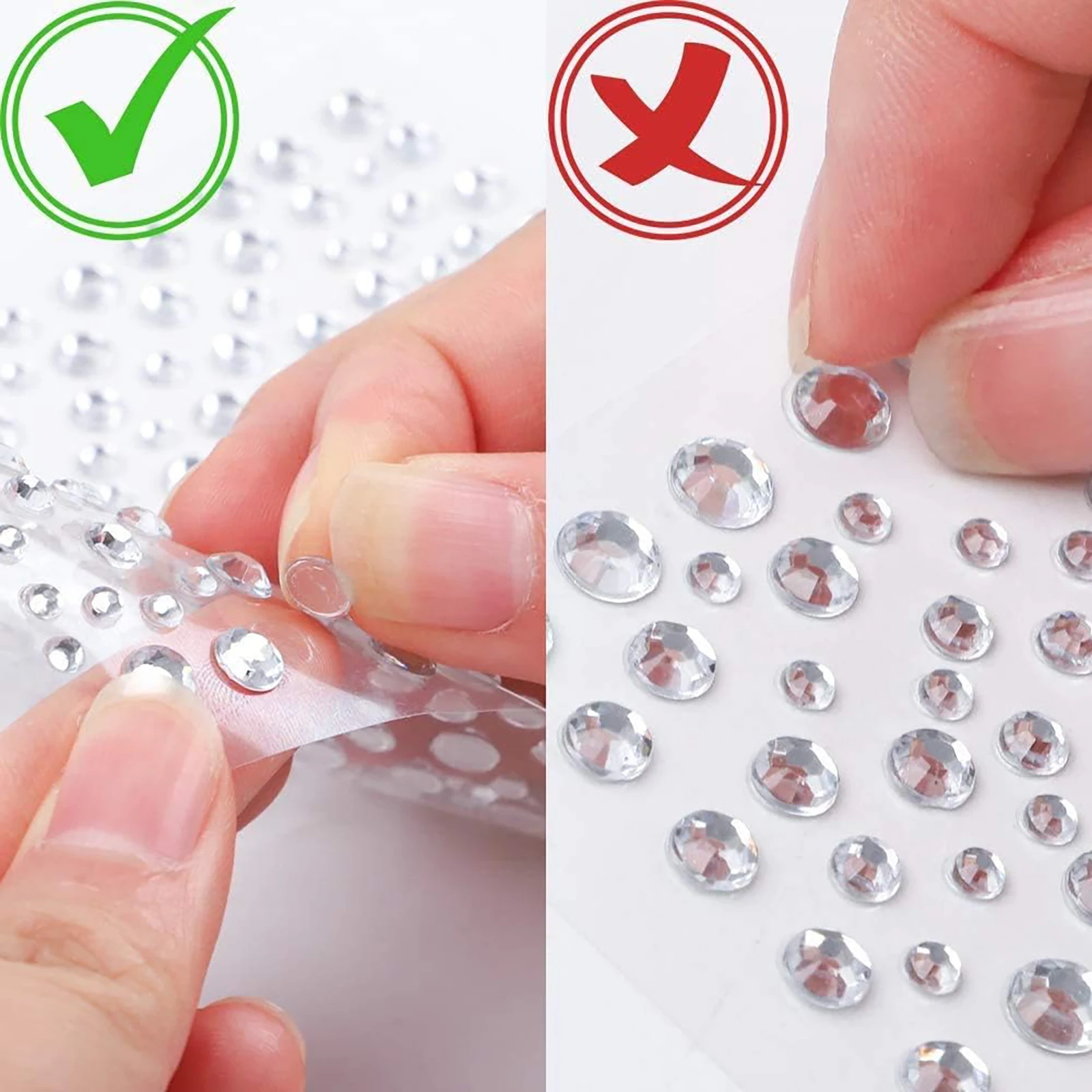 Clear Assorted Size Rhinestones Stickers Self Adhesive Bling Gems Jewels for Hair Face Nail Makeup Clothes Shoes DIY 1725pcs decorative stickers self adhesive stickers stationery stickers paper stickers adhesive stickers handbook stickers diy scrapbooking accessories stationery supplies