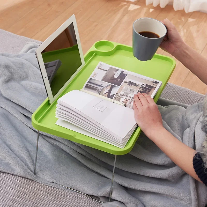 Laptop Bed Table Portable Folding with Cup Holder for Student Dormitory Stable Bed Tray Desk for Sofa laptop stand