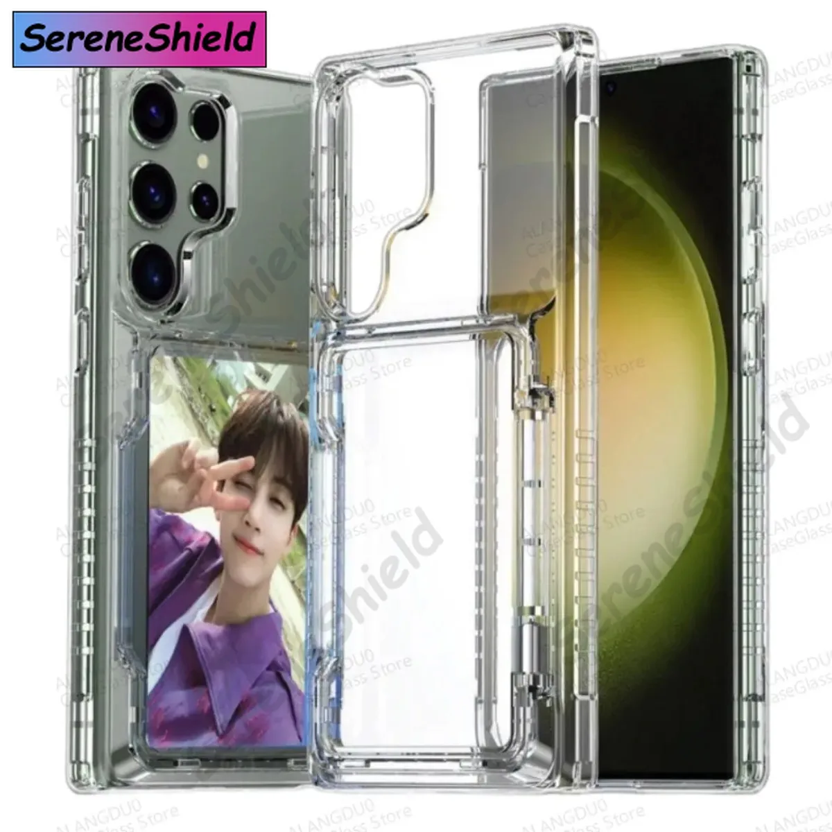 Transparent Card Slot Holder Wallet Case with Soft Cover