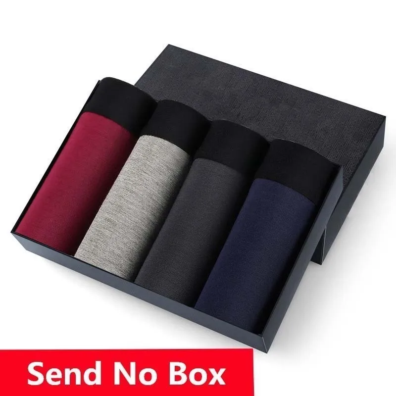 Male Panties Bamboo Fiber Men's Underwear Boxers Breathable Man trunk Boxer Men Solid Underpants Comfortable Brand Shorts 4PCS
