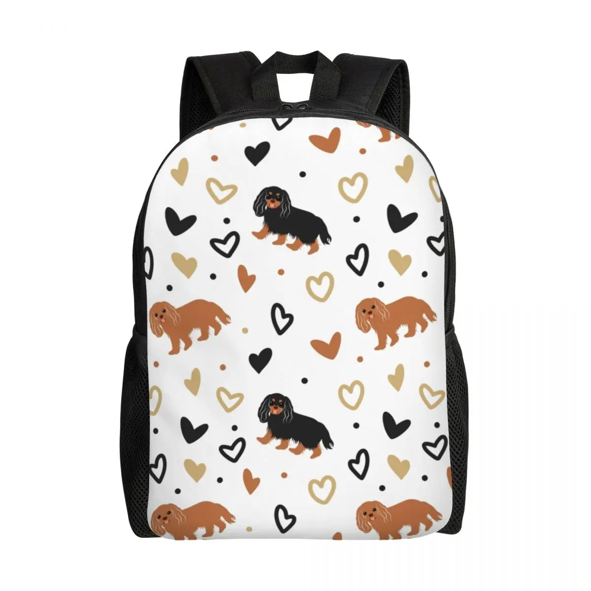 

Love Cavalier King Charles Spaniel Backpack for Men Women Waterproof College School Dog Bag Print Bookbags