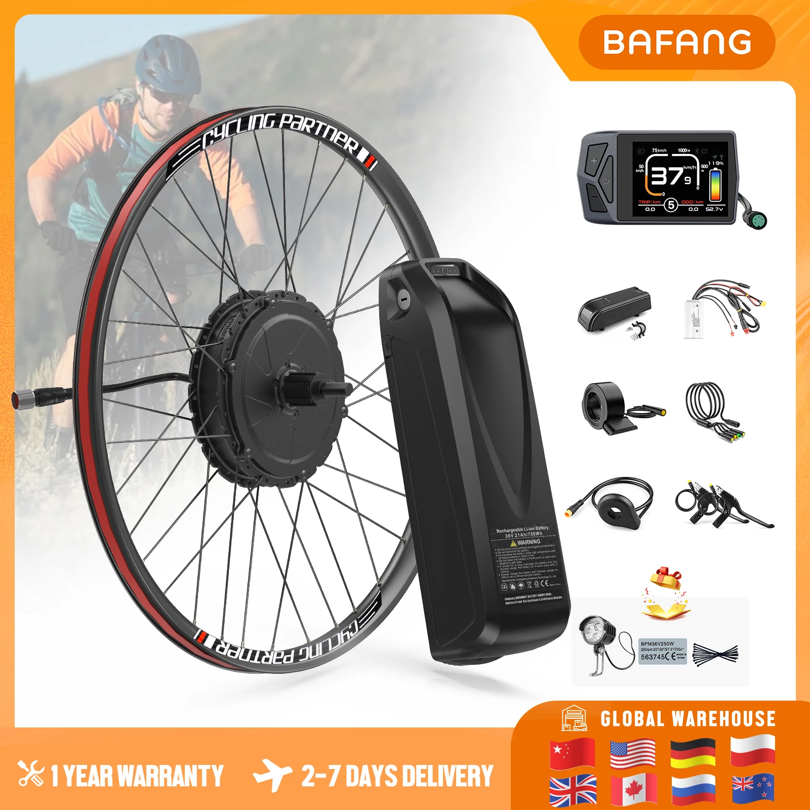 

BAFANG 750W Hub Motor 48V Ebike Kits 26 27.5 28 29 700C Bicycle Rear Wheel Engine Electric Bike Conversion Kit 20Ah 13Ah Battery