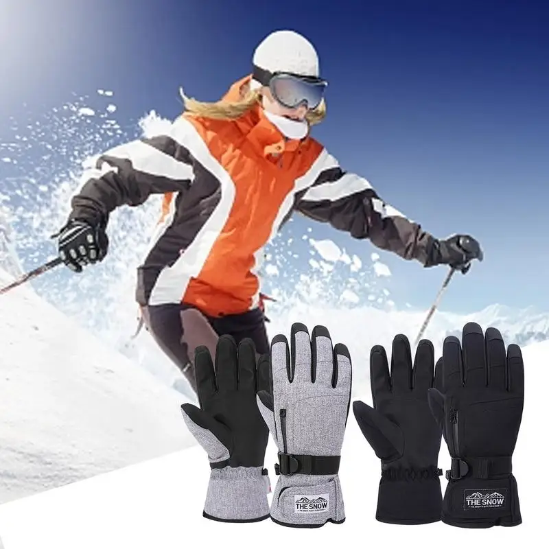 

Ski Snow Gloves Insulated Touchscreen Gloves High Dexterity Warm Winter Gear For Snowboarding Skiing Cycling With Drawstring