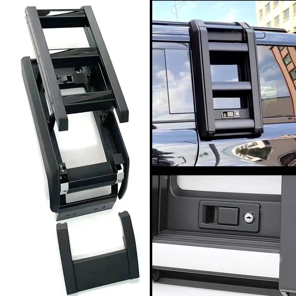 

Fits for Land Rover Defender 130 110 90 2020-2023 2024 Foldable Liftable Ladder Protective Frame