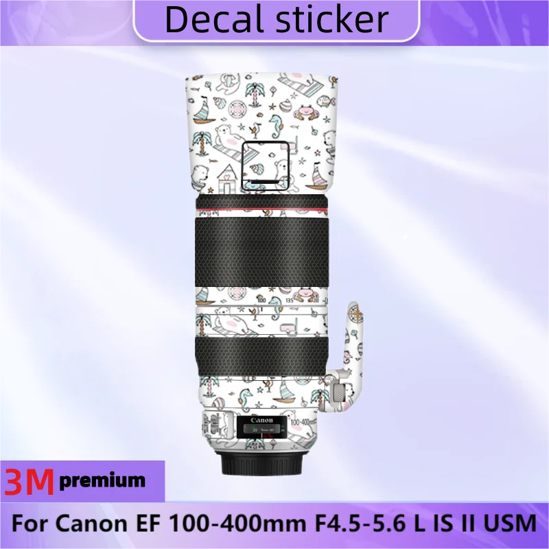 Per Canon Ef 100-400Mm F4.5-5.6 L Is Ii Usm Lens Sticker Pellicola Protettiva Per Decalcomanie Della Pelle Cappotto Protettivo Antigraffio 100-400 Ii