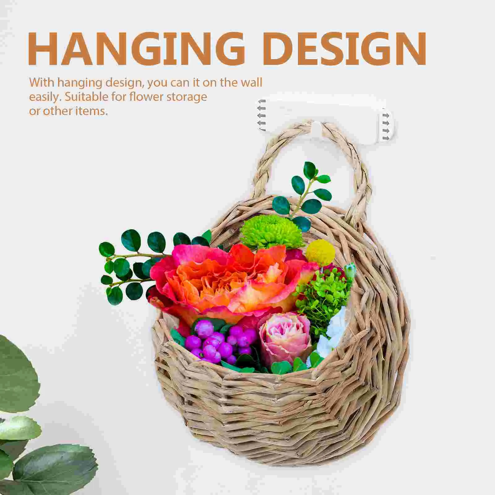 

Doitool Rattan Hanging Planters - Round Plant Baskets Bonsai Flowerpot - Woven Flower Pots Flower Holders Containers