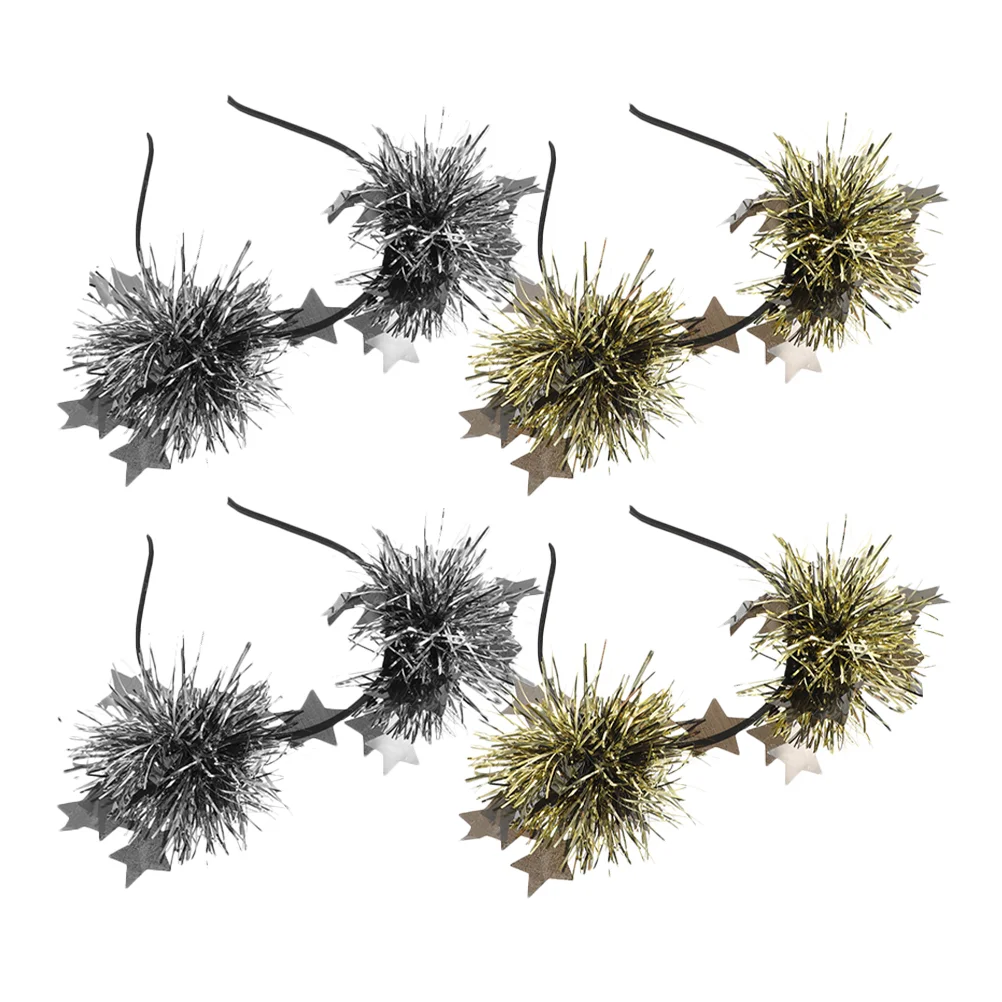 

4 pcs Glitter Star Headband Decorative Headband Party Headband Women Headband Tinsel Headband