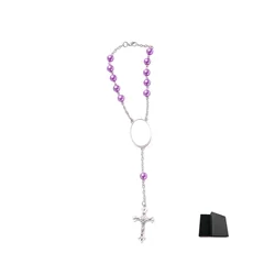 Customized Personal Image Car Pendant with ABS Beads - Unique Commemorative Gift (Purple gift box)
