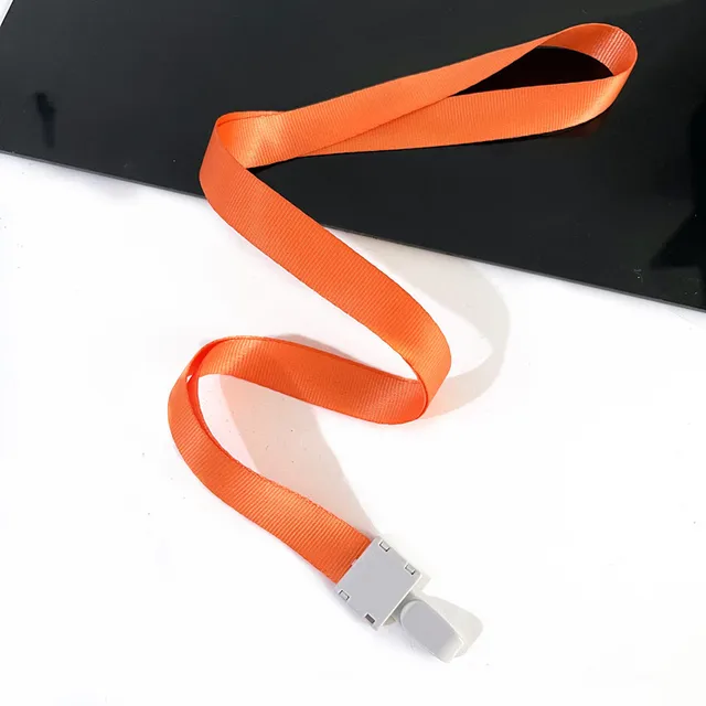 Cheap Transparent Credential Badge Holder Lanyard for Business Meeting Visiting Hang Pass Tag ID Card Candy Color Protector Case Orange Lanyard