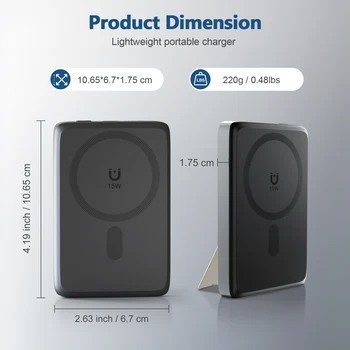 Magnetic Wireless Charger Station 15W Fast Charging Multi-Device Lightweight Portable For IPhone 17 16 15 14 13 Samsung AirPods 3