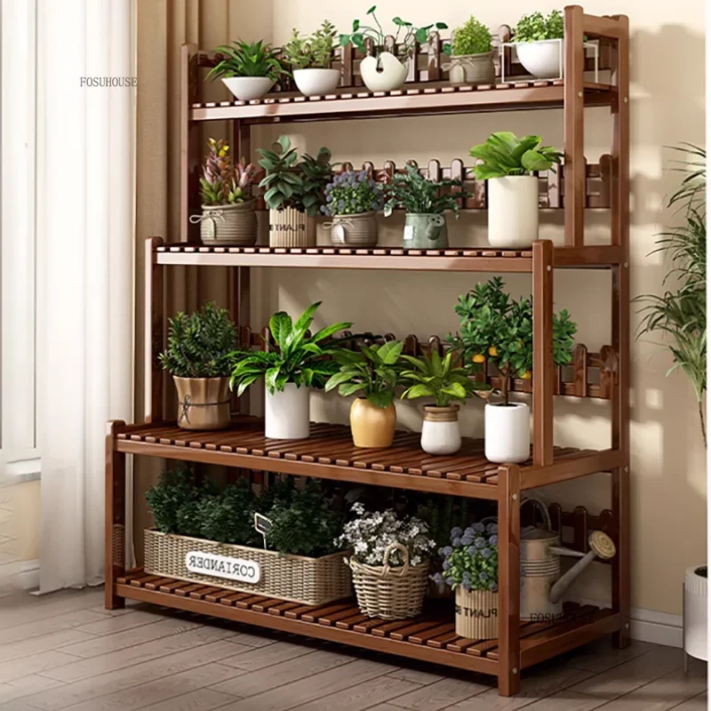 Modern Balcony Plant Shelves Multi-layer Stepped Succulent Display Stand Outdoor Courtyard Movable Floor-standing Flower Stand C
