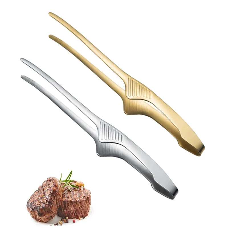 Stainless Steel Tongs Stainless Steel Food Tongs Food Chief Tongs BBQ Tweezer Clip Portable for Picnic Barbecue Cooking Kitchen Clip