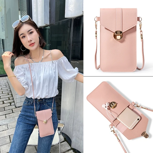 PU Leather Crossbody Bag Waterproof Mobile Phone Bag Girl Wallet