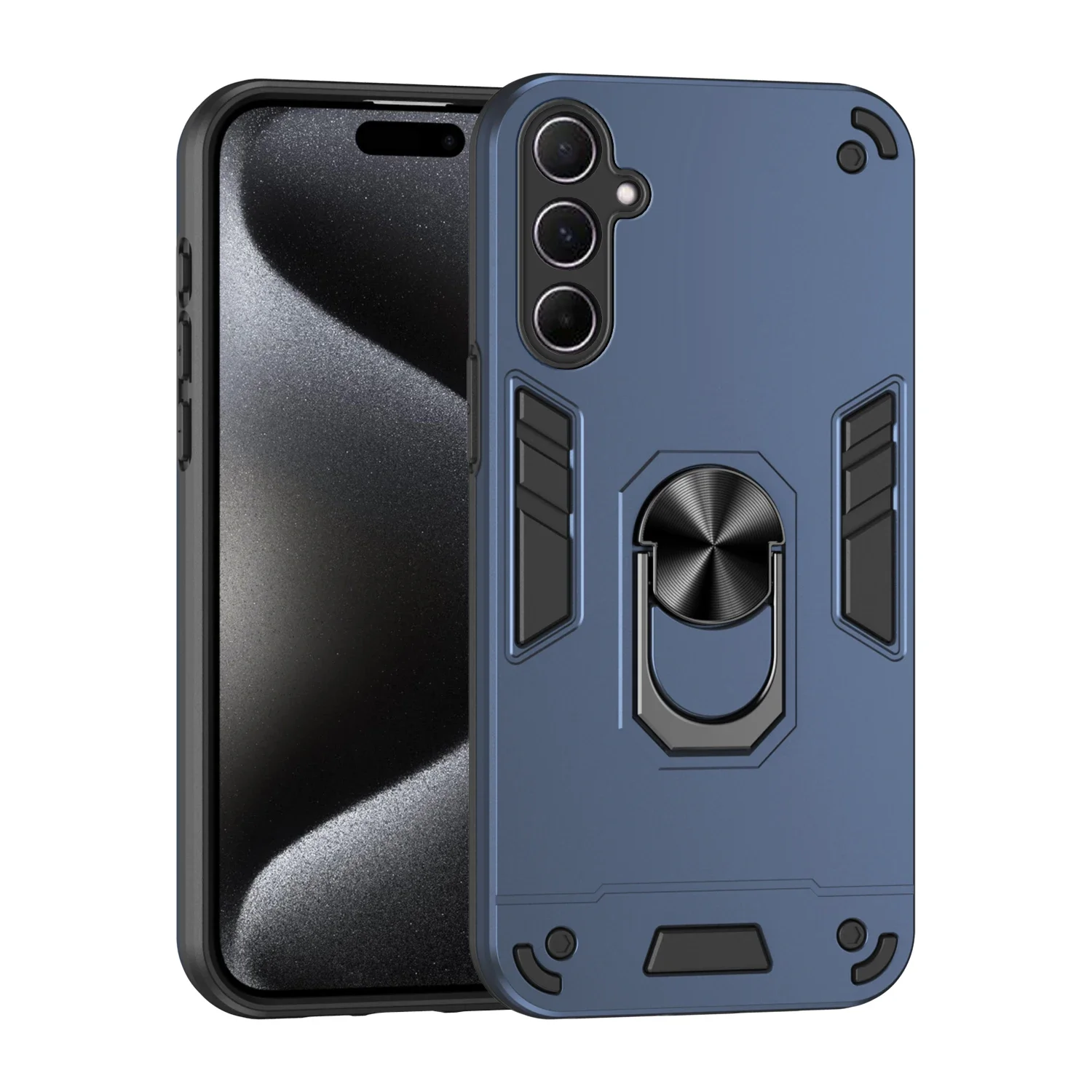 Enhanced Armor Shockproof Case with Protective Ring Stand Cover