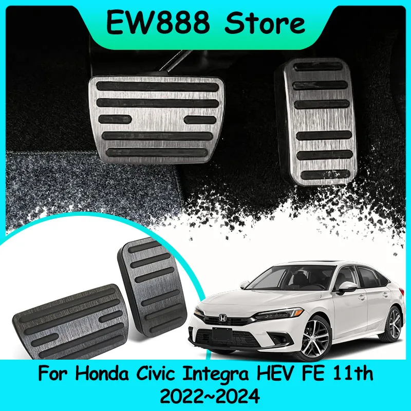 Stainless Steel Sport Pedal Covers for Honda Civic Integra HEV FE 11th Gen 2022–2024